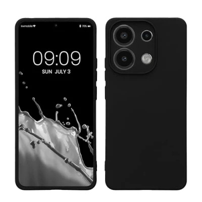 Abbildung von kwmobile Slim Case kompatibel mit Xiaomi Redmi Note 13 4G Hülle Handyhülle aus Silikon in Schwarz