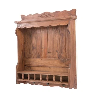 Abbildung von DESIGN DELIGHTS WANDREGAL &quot;COTTAGE&quot;, Mahagoni Holz, 76 cm, antikes Küchenregal