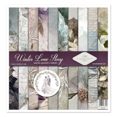 Abbildung von ITD Collection Scrapbooking Paket 12x12 inches, Papier, Dekorpapier, Decoupage, Kartenherstellung, Papiergröße 310 x 320 mm (Winter Love Story, SLS056), Mittel