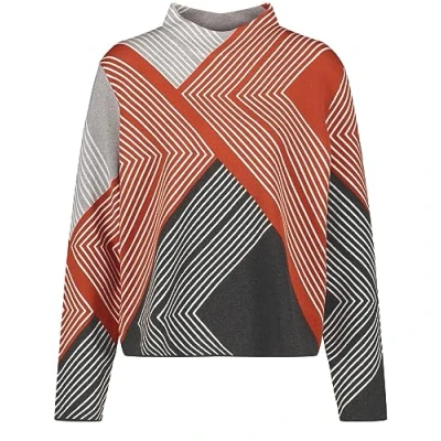 Abbildung von Gerry Weber Langarm Rundhals IN Optik Strickpullover, Damen, Größe: 42, Grau braun gemustert