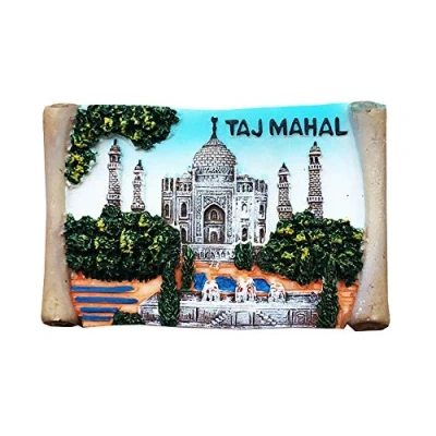 Abbildung von Indien 3D Taj Mahal Souvenir Kühlschrankmagnet, Geschenk, handgefertigt, Heim und Küchendekoration, Kühlschrankmagnet Kollektion