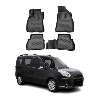 Abbildung von OMAC 2524444F Fußmattensatz Gummi, TPE (thermoplastischer Elastomer) 4 schwarz FIAT: Doblo II Kasten / Kombi, Kombi