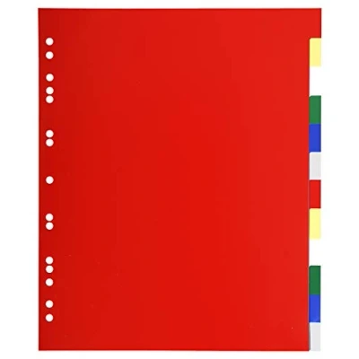 Abbildung von Exacompta 93H Register für DIN A4 MAXI aus langlebigem Kunststoff 12 teilig volle Höhe 24 x 29,7 cm vollfarbig 2 6 Farben mit Indexseite zum selbstgestalten Trennblätter