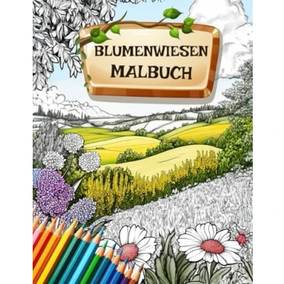 Abbildung von Blumenwiesen Malbuch für Erwachsene Entspannen mit zum ausmalen und gestalten mehr Achtsamkeit Ruhe im Alltag Erwachsene, Senioren oder Jugendliche
