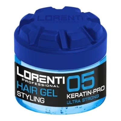 Abbildung von LORENTI TOKYO &amp; SEOUL Barber hair Styling Gel 05 Keratin Pro Ultra Hold 300ml Haargel Herren Starker Halt Kein Verkleben und ohne Rückstände Alkohol Frei wet look