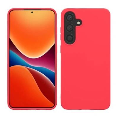 Abbildung von kwmobile Hülle kompatibel mit Samsung Galaxy S25 Plus weiches TPU Silikon Case Cover geeignet für kabelloses Laden Neon Pink