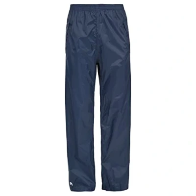 Abbildung von Trespass Packup Trouser, Navy, XXS, Kompakt Zusammenrollbare Wasserdichte Regenhose mit 3 Taschenöffnungen für Damen und Herren / Unisex, XX Small 2XS 2X Small, Blau
