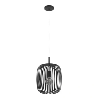 Abbildung von EGLO Hängelampe Romazzina, Esstisch Pendelleuchte 1 flammig, Esszimmerlampe aus Metall in Schwarz, Hängeleuchte mit E27 Fassung