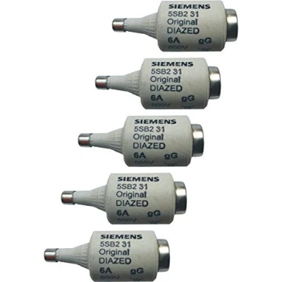 Abbildung von SIEMENS x5 Stück DIAZED Sicherungseinsatz 500V 6A