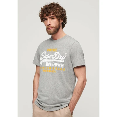 Abbildung von Superdry Vintage LOGO DUO Tshirt print, Herren, Größe: Large, Light grey grit
