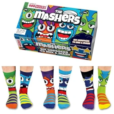 Abbildung von United Oddsocks Freizeitsocken Verrückte Socken Mashers für Jungen im 6er Set