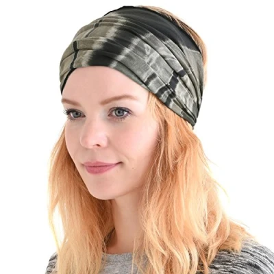Abbildung von CHARM Damen Stirnband Headband Bandana Band Hand gefärbt Japanisch Haar Marmor Schwarz