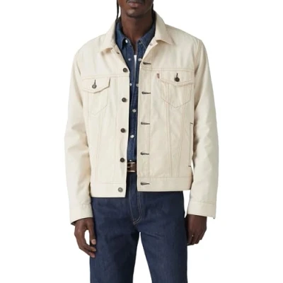 Abbildung von Levi&#039;s THE Trucker Jacket Jeansjacke, Herren, Größe: Small, Longing for summer linen+ denim