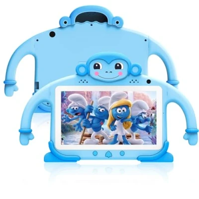 Abbildung von zcobro Kinder Tablet 7 Zoll Andorid für 2GB RAM+32GB ROM+128GB Erweiterbar, Kids mit Hülle HD 1024 * 600 IPS Bildschirm Tablets Quad Core Type C WiFi Bluetooth (Blau)