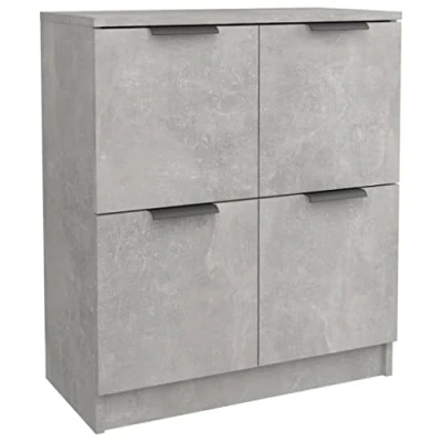 Abbildung von vidaXL Sideboard Kommode Anrichte Schrank Beistellschrank Mehrzweckschrank Standschrank Wohnzimmer Betongrau 60x30x70cm Holzwerkstoff