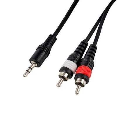 Abbildung von CASCHA Cinch auf Klinke Audio Kabel 6m, 2 x 1 3.5 mm Klinke, Y Splitter Stereo Kabel, Schwarz