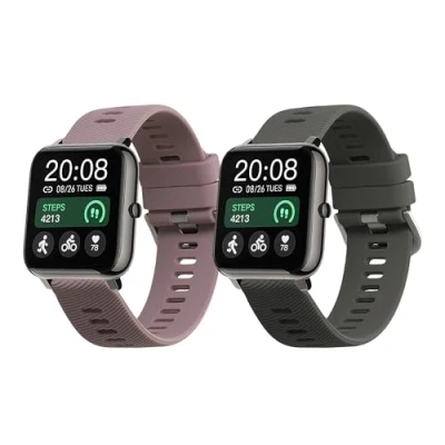 Abbildung von kwmobile Uhrenarmband 2x Sportarmband für Popglory P66 22mm, Armband TPU Silikon Set Fitnesstracker
