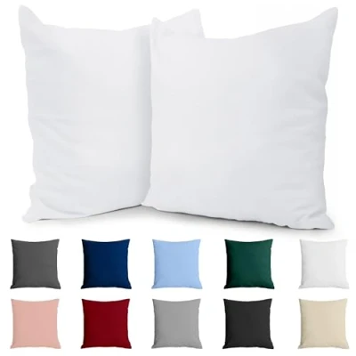 Abbildung von Dreamzie Kissenbezug 60x60 Baumwolle Renforcé (2er Set) Weiss Dicht gewebt mit 57 Fäden/cm² Kissenhülle cm Oeko Tex Zertifiziert