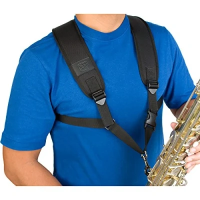 Abbildung von ProTec A306M Universal Saxophon Gurt mit Metallschnalle, groß, Schwarz