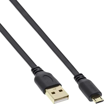 Abbildung von Inline InLine® Micro USB 2.0 Flachkabel, A Stecker an B Stecker, 5m Kabel