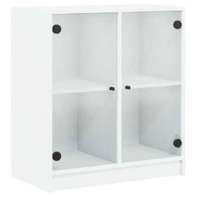 Abbildung von vidaXL Beistellschrank mit Glastüren Weiß 68x37x75,5 cm (1 St)
