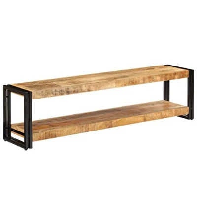 Abbildung von Festnight Massivholz TV Bank Fernsehtisch Lowboard Möbel Board Fernsehschrank 150 x 30 40 cm Mango Holz