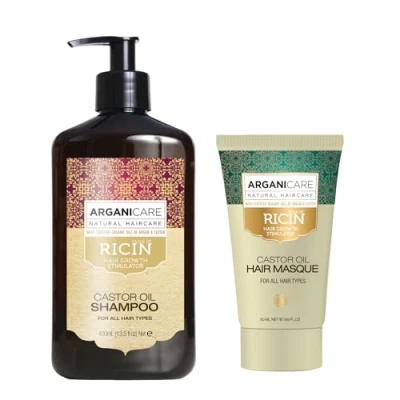Abbildung von ARGANICARE Sortiment Ricin Mit Bio Rizinusöl Haarpflege Füttert Stärkt Spendet Feuchtigkeit Alle Haartypen Shampoo + Probe (Shampoo)