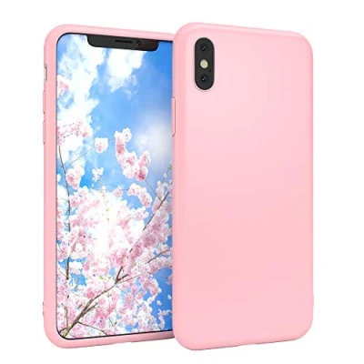 Abbildung von EAZY CASE Handyhülle Silikon mit Kameraschutz kompatibel iPhone X/iPhone XS in Rosa, Ultra dünn, Slimcover, Silikonhülle, Hülle, Softcase, Backcover