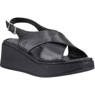 Abbildung von Hush Puppies Bex Keilabsatz Nubuk Damen Schwarz Wedges