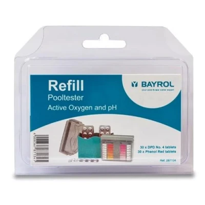 Abbildung von BAYROL Tabletten Nachfüllpackung für manuellen Pooltester pH/O2 2 x 30 Phenol Red &amp; DPD No. 4 pH Wert Aktivsauerstoff, 8.1 22.1 2.2 cm