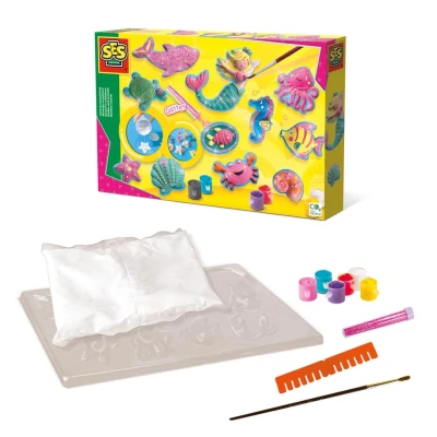 Abbildung von SES Creative Gießen und Anmalen Unterwasserfiguren Meerestiere Gips &amp; Mal Set, einzeln, Multi