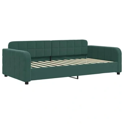 Abbildung von vidaXL Tagesbett, Gästebett 2 in 1, Sofabett Schlafsofa für Schlafzimmer Wohnzimmer, Bettsofa Sofa, Modernes Design, Dunkelgrün 90x200cm Samt