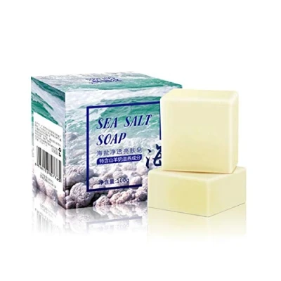 Abbildung von Allouli Sea Salt Handmade Soap Facial Cleansing Oil control Face Wash Acne Bar