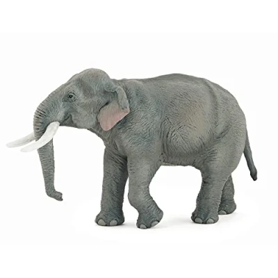 Abbildung von Papo Große Tierfigur Asiatischer Elefant, Beschützer des Dschungels, Kinderspielzeug ab 3 Jahren Wissen über bedrohte Tierarten