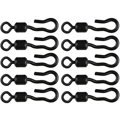 Abbildung von Fox Edges Kwik Change Mini Hook Swivel Gr. 11 10 Karpfenwirbel für Ronnie/Spinner Rigs, Schnellwechselwirbel, Wirbel Karpfenmontagen