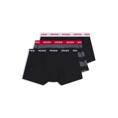 Abbildung von HUGO Trunk Design 3 PACK Panties, Herren, Größe: Small, Black/grey