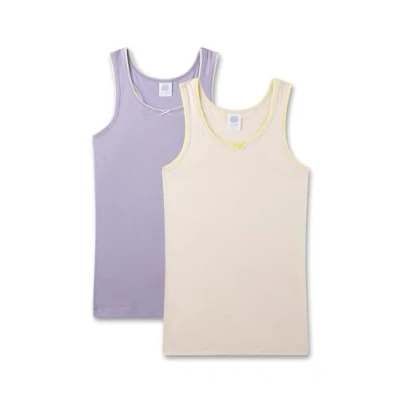 Abbildung von Sanetta Mädchen Unterhemd (Doppelpack) Off White Hochwertiges und nachhaltiges für aus Baumwoll Mix. Inhalt: 2er Set Unterwäsche 152
