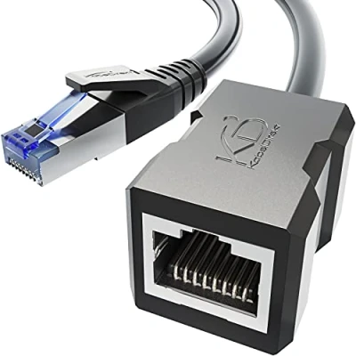 Abbildung von KabelDirekt LAN Kabel Verlängerung &amp; Ethernet Verlängerung, bruchfest konstruiert 2 m (10 Gbit/s, Cat 7 Kabel, RJ45, verlängert Netzwerkkabel/Patchkabel bei voller Geschwindigkeit, geschirmt)