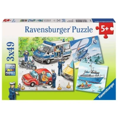 Abbildung von RAVENSBURGER Puzzle Polizeieinsatz 3x49 Teile Kinder ab 5 Jahren