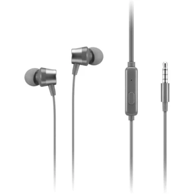 Abbildung von Lenovo 110 analoge In Ear Kopfhörer Inline Mikrofon 3,5 mm Konnektivität Play und Pause Taste 3 Größen von Ohrstöpseln im Lieferumfang enthalten