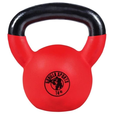 Abbildung von GORILLA SPORTS Kettlebell 2 32 kg Gewichte, Gusseisen, Neopren Kugelhantel, Schwunghantel, (Einzeln / Set), Bodenschonende, Kugelgewicht für Fitness, Gym, Krafttraining