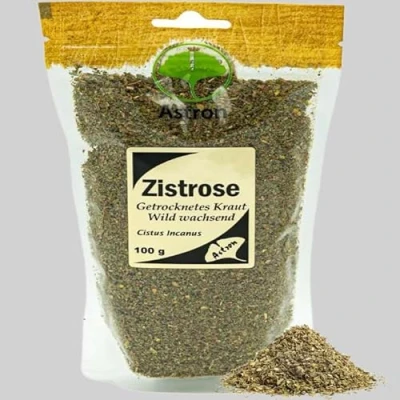 Abbildung von Zistrosenkraut 100 g Cistus Tee Loses Naturbelassen, Geschnitten Zistrosentee für Schöne Haut