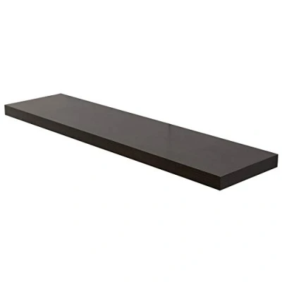 Abbildung von Rebecca Mobili 2er Set Hängeregale, Wandboard Wandregale Wengefarbe, aus Holz MDF, für Schlafzimmer Wohnzimmer Maße: 3,8 x 100 25 cm (HxLxB) Art. RE6058