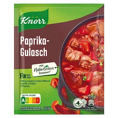 Abbildung von Knorr Fix Würzmischung Paprika Gulasch für eine leckeres Fleischgericht mit natürlichen Zutaten 4 Portionen