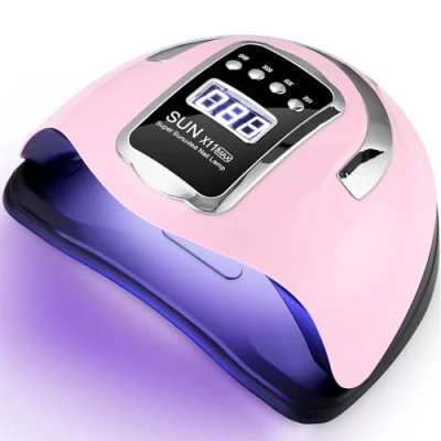 Abbildung von UIHOL UV LED Lampe für Gelnägel, 280W 66LEDs Nagellampe Professionelle Schnell Nageltrockner mit 4 Timer, LCD Anzeige und Smart Sensor Finger Zehennagel Alle Gel Nagellack,Shellac Rosa