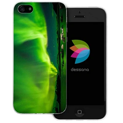 Abbildung von dessana Polarlicht transparente Schutzhülle Handy Case Cover Tasche passend für Apple iPhone 5/5S/SE Meeresleuchten