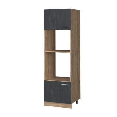 Abbildung von Vicco Mikrowellenschrank R Line, Schwarz Beton/Goldkraft Eiche, 60 cm