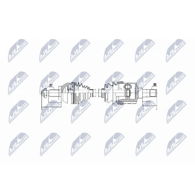 Abbildung von NTY NPW FR 053 Antriebswelle Vorderachse FORD: Transit Connect Mk1 Kastenwagen, Tourneo