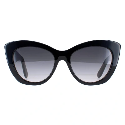 Abbildung von Ferragamo Damen SF1022S 001 Sonnenbrillen Acetat Schwarz Grau Cat Eye Schattiert