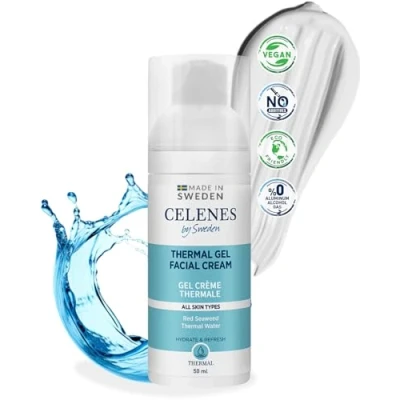Abbildung von Celenes by Sweden Thermale Gesichts Gel Creme, Kräuter und Thermalwasser Mischung, Feuchtigkeitsspendend Erfrischend,Alkoholfrei, Parabenfrei, Geeignet für alle Hauttypen 50ml